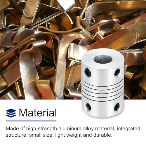 uxcell 2Pcs 5mm to 8mm Aluminum Alloy Shaft Coupling L25xD19 Flexible Coupler Beam for 3D Printer CNC Machine DIY Encoders and Motors Shaft,Silver - size: 5mm to 8mm