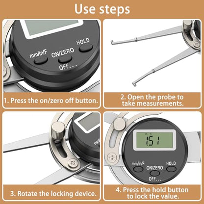 HDLNKAK Digital Inside Caliper Gage, Favor 0.5"-7” - color: Silver