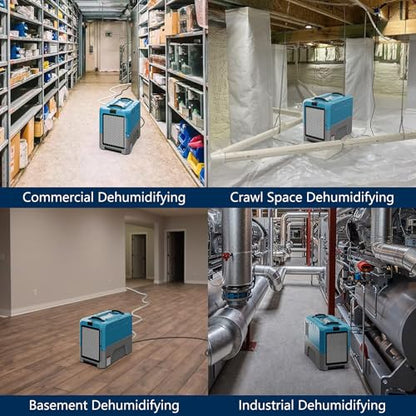 ALORAIR 180 PPD Commercial & Industrial Dehumidifier with Pump APP Cocntrol - color: Grey & Blue