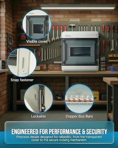 Circuit Breaker Box, IP66 Distribution Protection Box (AT-9 Way-H) - size: 9 - 8.6x7.8x3.9 INCH