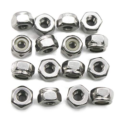 FULLERKREG #8-32 Nylon Insert Hex Lock Nut, 18-8 Stainless Steel - size: 8-32 (100 Pack)