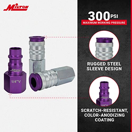Milton S-314VKIT Kit, 14pc Hi-Flo V style 1/4", Purple - size: 14 count