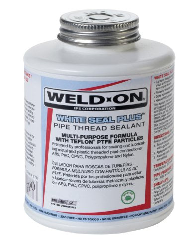 Weld-On 87725 White Seal Plus Pipe Thread Sealant with PTFE, 1/4 Pint