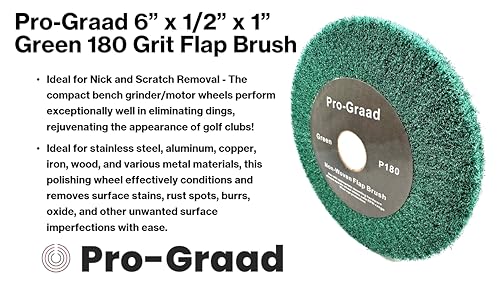 6" x 1/2" P180 Grit Green Non-Woven Flap Brush Wheel - style: 6" x 1/2" x 1" Green