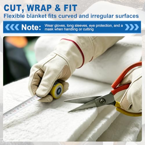 Ceramic Fiber Blanket, 31" × 24" × 1" (Thick), Rated to 2600°F - size: 31”×24”×1”/1 piece