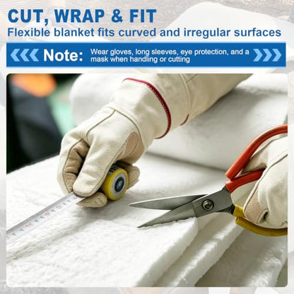 Ceramic Fiber Blanket, 31" × 24" × 1" (Thick), Rated to 2600°F - size: 31”×24”×1”/1 piece