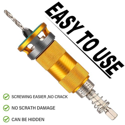 4-Piece HCS Countersink Drill Bit Set with Tool-Free Depth Stop
