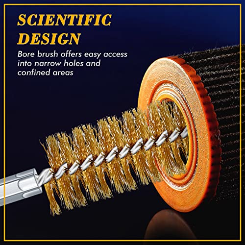 12 Pieces Bore Brush for Drill Wire Bore Brush Set - style: Brass
