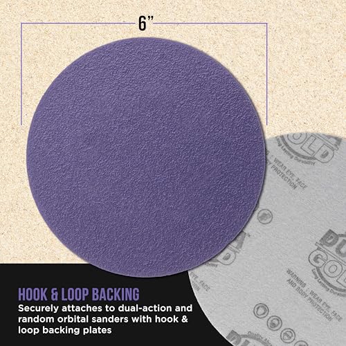 Dura-Gold Premium 40 Grit 6" Purple Film Ceramic Sanding Discs, Box of 25 - style: 40 Grit