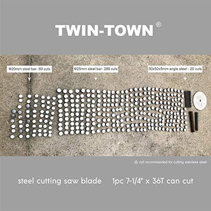 TWIN-TOWN 7-1/4-Inch 36 Tooth Steel and Ferrous Metal Saw Blade with 5/8-Inch DMK Arbor - size: 7-1/4" 36T thick steel