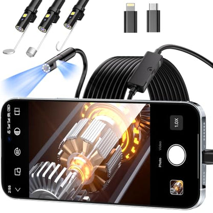 Daxiongmao Endoscope Camera with Light, 1920P HD Borescope