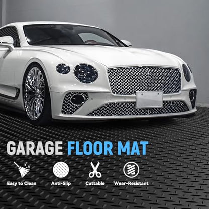6x12 FT Garage Floor Mat, 2.8mm Thickened Diamond Plate - color: Black, size: 6x12 FT