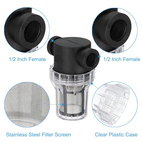 PATIKIL 1/2" Female in-Line Strainer Water Pump Filter with 100 Mesh