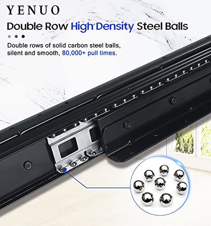 YENUO Undermount Concealed Drawer Slides Full Extension 16–40 Inch 250 LB - size: 16 Inch, style: Load: 250 lb – Bottom Mount