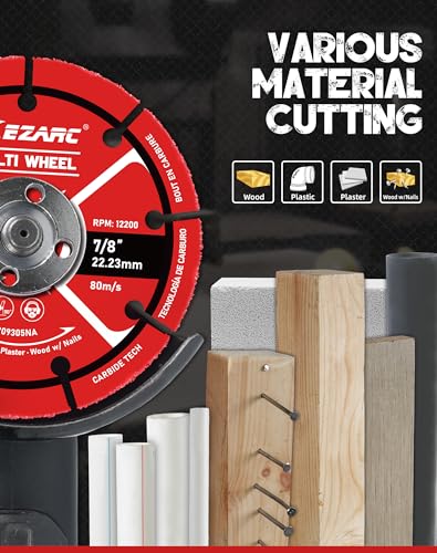 EZARC 5 Inch Carbide Cut Off Wheels for Wood, Nails, Plaster, 2-Pack - style: 5 Inch