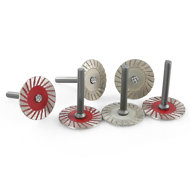 LOZLIN Diamond Cutting Wheels 6mm Mini Rotary Tool Cutting Discs with Mandrels for Dremel, Metal Plastic Wood Ceramic Glass Jewelry Making Cut Off Wheel Set