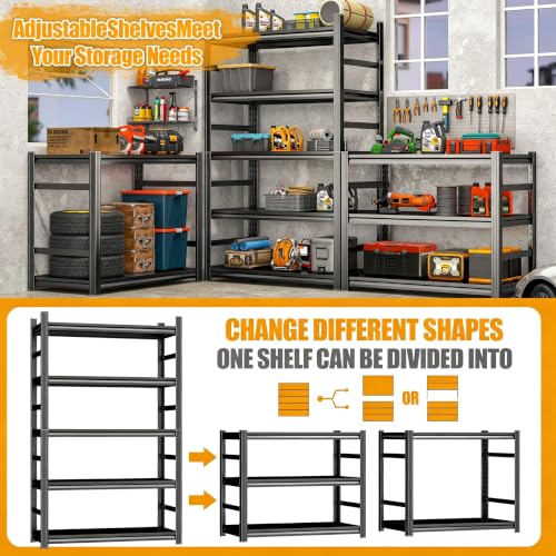 Garage Shelving, 3300 LBS Storage Shelves with Side Guard - size: 82×40×16in-6 Tier-metal