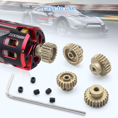 Surpass Hobby M0.6 Pinion Gear 3.175mm 21T 22T 23T 24T 25T Motor Gears for 1/10 RC Car Brushed Brushless Motor Parts - size: 21T 22T 23T 24T 25T