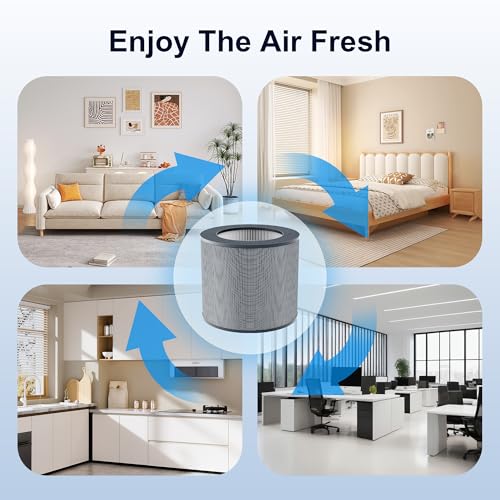 Air Purifier Replacement Filter, H13 Grade True HEPA Filter, Grey