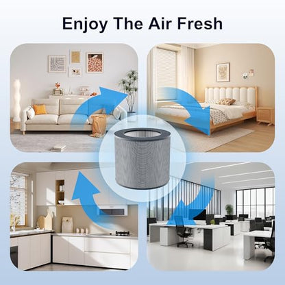 Air Purifier Replacement Filter, H13 Grade True HEPA Filter, Grey