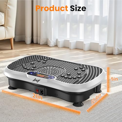 AXV Vibration Plate Exercise Machine Fitness Platform Body Vibrating Board - color: BT.PRO.WHITE
