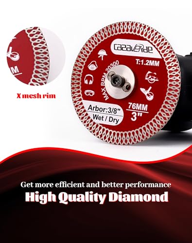 Casaverde 2 Pcs of 3" Diamond Tile Blade,Super Thin Porcelain Blade 76mm with 3/8" Arbor for Cutting Ceramic Tile,Stone Tile - size: 3 inch (2 pc)