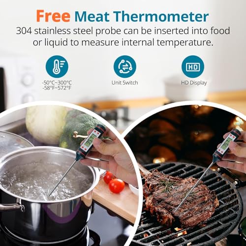 Tilswall Infrared Thermometer, Laser Temperature Gun -58°F~1112°F, Blue - color: Blue
