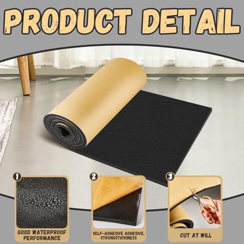 1 Pc 78 x 12 x 1/4 Inch Large Closed Cell Foam, Marine Foam Roll, Black - size: 78 x 12 x 1/4 Inch
