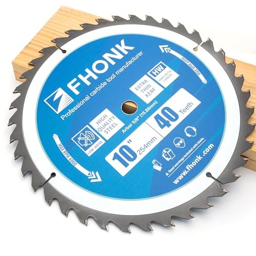 10-inch 40T Circular Saw Blade, 5/8-inch Shaft, Made of Hard Alloy Material, Suitable for Cutting Wood, Copper, Plastic, PVC, Acrylic, and Aluminum Strips.