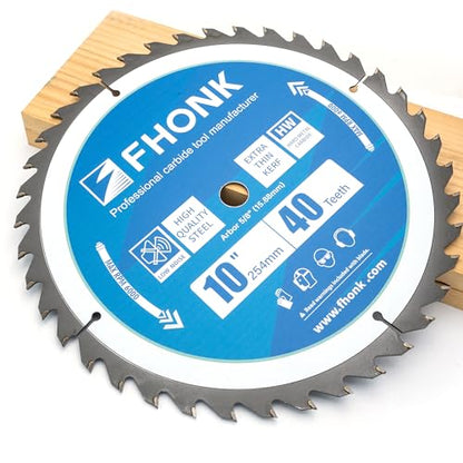 10-inch 40T Circular Saw Blade, 5/8-inch Shaft, Made of Hard Alloy Material, Suitable for Cutting Wood, Copper, Plastic, PVC, Acrylic, and Aluminum Strips.