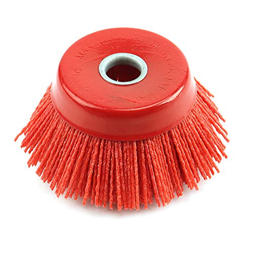 3Pcs 4'' x 5/8'' Nylon Filament Wheels Cup Brush Set for Angle Grinder ,Include Grit 80 120 240 ,Nylon Drill Brush Kit for Removal Rust Corrosion Paint (3Pcs Set)
