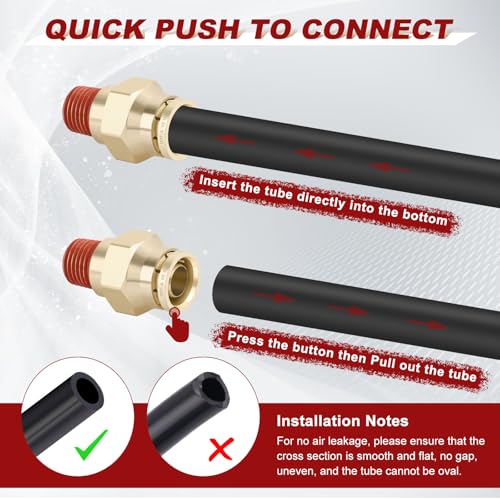 DOT Approved Male Straight Brass Union 1/2" Tube x 3/8" NPT, 10PCS - size: 1/2" OD x 3/8" NPT