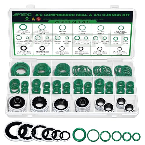 40pcs A/C Compressor Seal Washers and 175pcs A/C O Rings Kit - color: 40PCS A/C Seal Washers and 175PCS A/C O Rings Kit