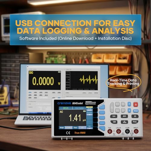 Crenova 30000 Counts True RMS Digital Multimeter, Desktop Bench Multimeter