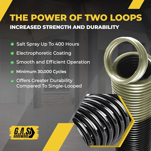 100 lb. Heavy-Duty Double-Looped Garage Door Extension Spring (2-Pack) | Springs for Garage Door Repair Garage Hardware Parts (100-Tan) - size: 100-Tan