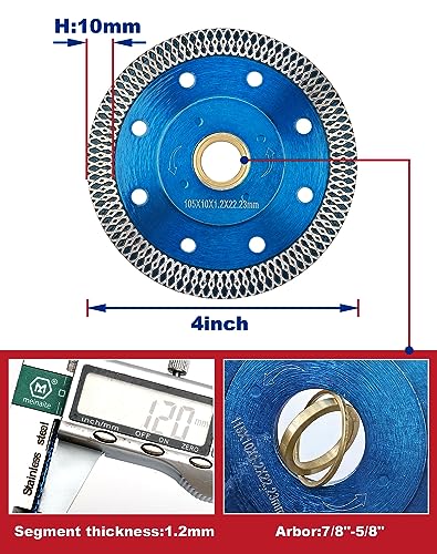 OSTEK 5Pcs/Lot 4" Diamond Saw Blades for Granite Marble Ceramic Porcelain Tiles - size: 4"-5pcs