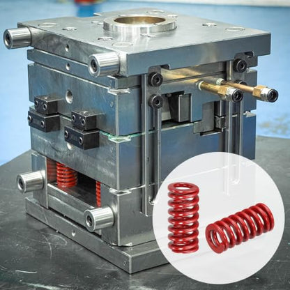 HARFINGTON 2pcs Die Spring 1/2" OD x 1" Free Length SMH2004, Red - size: 1/2" OD x 1" Free Length