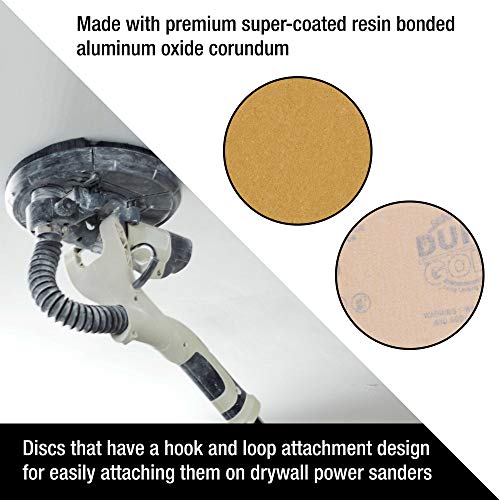 Dura-Gold Premium 9" Drywall Sanding Discs, 60 Grit, Box of 10, Hook & Loop - size: 60-Grit