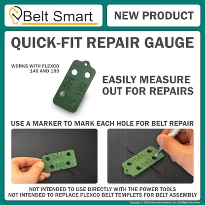 Genuine Flexco 190E Quick-Fit Conveyor Belt Fasteners | #20001 | Steel | Box of 25 | 5/16" to 9/16" | Includes Bonus Belt Smart Belt Repair Gauge – Durable & Reliable Fastening Solution