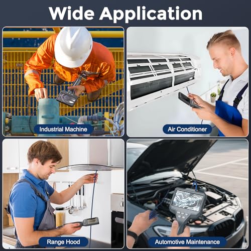 Endoscope Camera with Light 1920P HD Industrial Borescope with 4.3" IPS Screen, 11.5FT Semi-Rigid Cable, IP67 Waterproof Inspection Snake Camera for Car Engine, Mechanical Tools, Pipeline Inspection