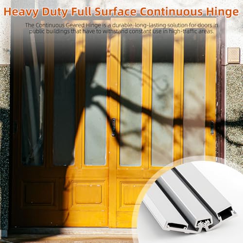 MorningRo 1 Pcs 83" Aluminum Continuous Hinge for Door, Silver - color: Silver