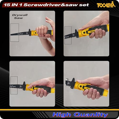 15-In-1 Manual Multi-Blades Hand Saw with Screwdriver - color: 15-in-1
