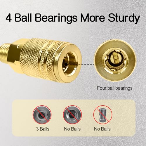 2Packs 1/4" NPT M-Style Air Coupler Quick Connect - color: 2Packs 1/4"external thread