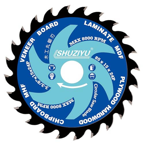 Super Thin Kerf 3-3/8"(85mm)-24T, Wood Working Mini Circular Saw Blade - size: 3-3/8"(85mm) 24T Wood