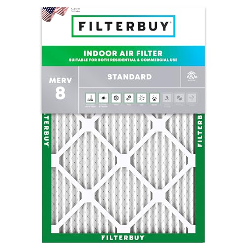 Filterbuy 10x14x1 Air Filter MERV 8 Dust & Allergy Defense (1-Pack) - size: 10x14x1