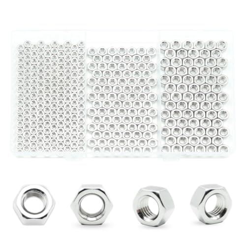 450Pcs M3 M4 M5 Metric Hex Nuts Kit, M3 Nut, M4 Nut, M5 Nuts - size: Metric M3 M4 M5 Kit---450Pcs