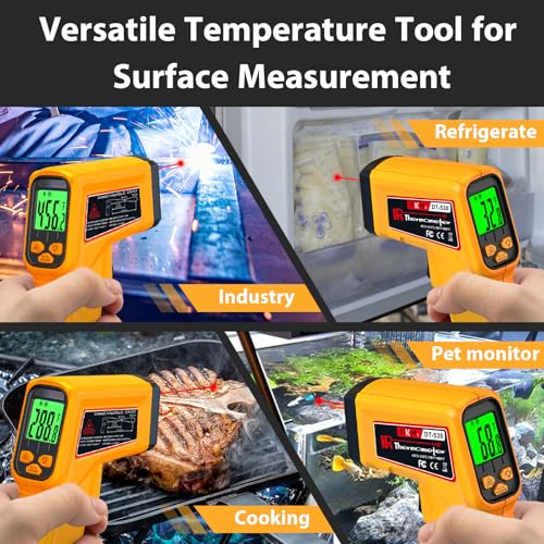 FKM Infrared Thermometer Gun Non-Contact Laser Temperature Gun,-58°F~986°F - color: Yellow