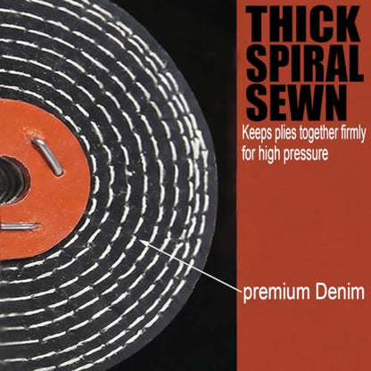 6" Extra Thick Denim Buffing Wheels with 1/2" Arbor Hole - style: 6" Denim Buffing Wheels