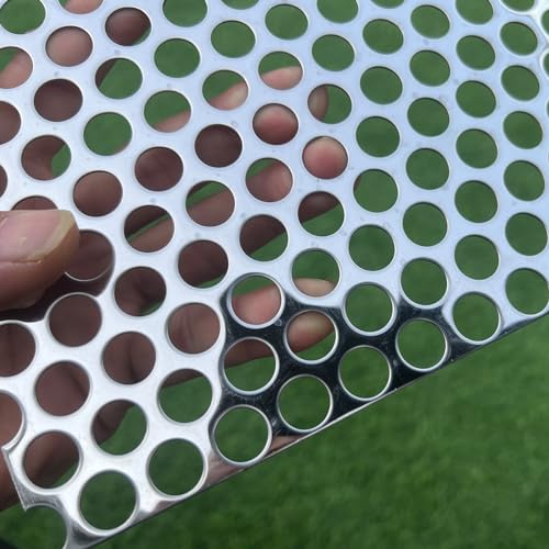 23.6"x11.8" Opening Round Holes About 1/2inch (12mm) Perforated Metal Sheets 19Gauge Expanded Metal Mesh Perforated 304 Stainless Steel Sheet Mesh Screen Panel Decorative Panel Decorati Plate - size: 23.6"x11.8", style: Round Hole 12mm