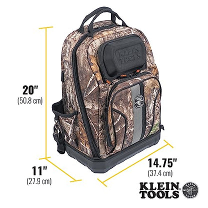 Klein Tools 62800BPCAMO Backpack Tool Bag, 40 Pockets, Camo - style: Full-Size Camo